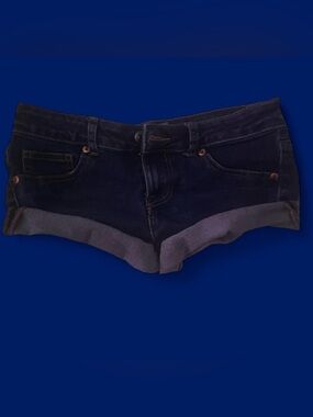 Dark wash denim shorts